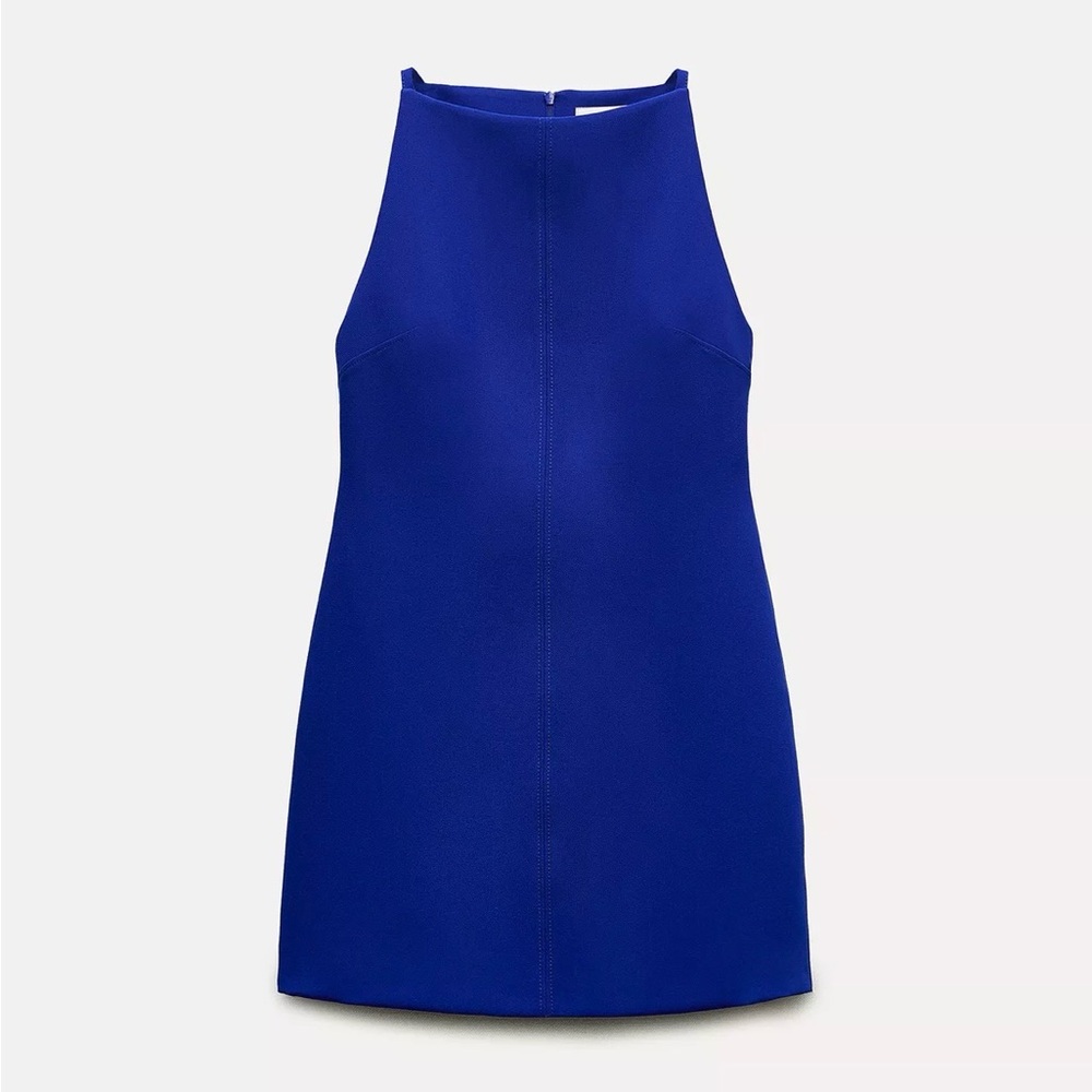 Zara Royal Blue Halter Mini Dress